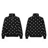 Women's Long Sleeve Half Zip Polka Dot Sweatshirt