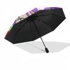 1pc Rainbow Cat Girl Outdoor Umbrella - Automatic Opening/Closing, Portable 3-Fold Design, Iron Frame, Festival Gift for Fans, Travelers, Daily U