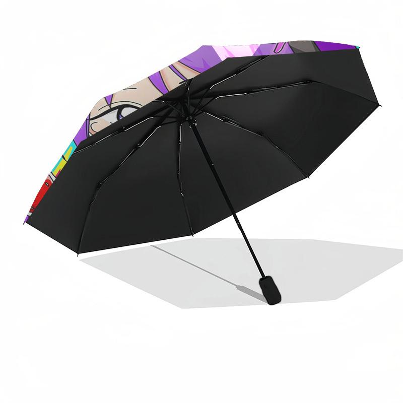 1pc Rainbow Cat Girl Outdoor Umbrella - Automatic Opening/Closing, Portable 3-Fold Design, Iron Frame, Festival Gift for Fans, Travelers, Daily U
