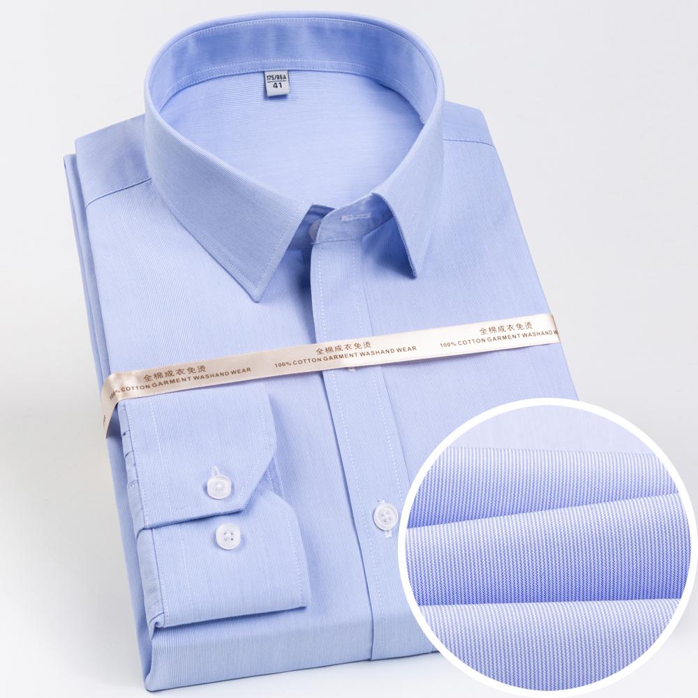 

Мужские премиальные рубашки из чистого хлопка, не мнущиеся, с длинным рукавом, однотонные, с воротником кент и скрытой застежкой на пуговицах, для делового повседневного стиля 45