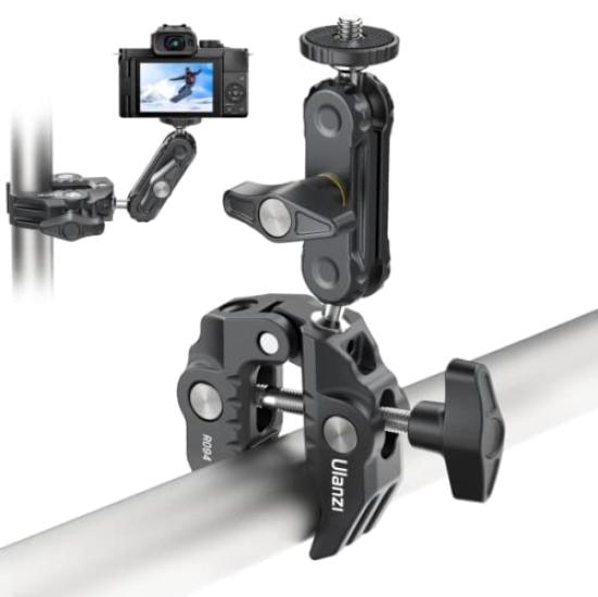 Ulanzi R094 Super Clamp Ball Head Crab Magic for Lighting Desk Best Webcam Compatible Arm, Anti-Loosening, Clamp, Arm, 360° Rotation, 1/4" Screw,