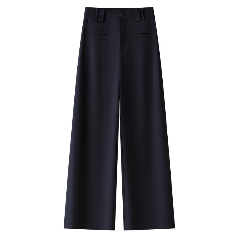 Women's Tencel-Cotton Wide-Leg Pants - High-Waist Loose Fit, Slimming Straight-Leg Style for Spring/Summer 2025