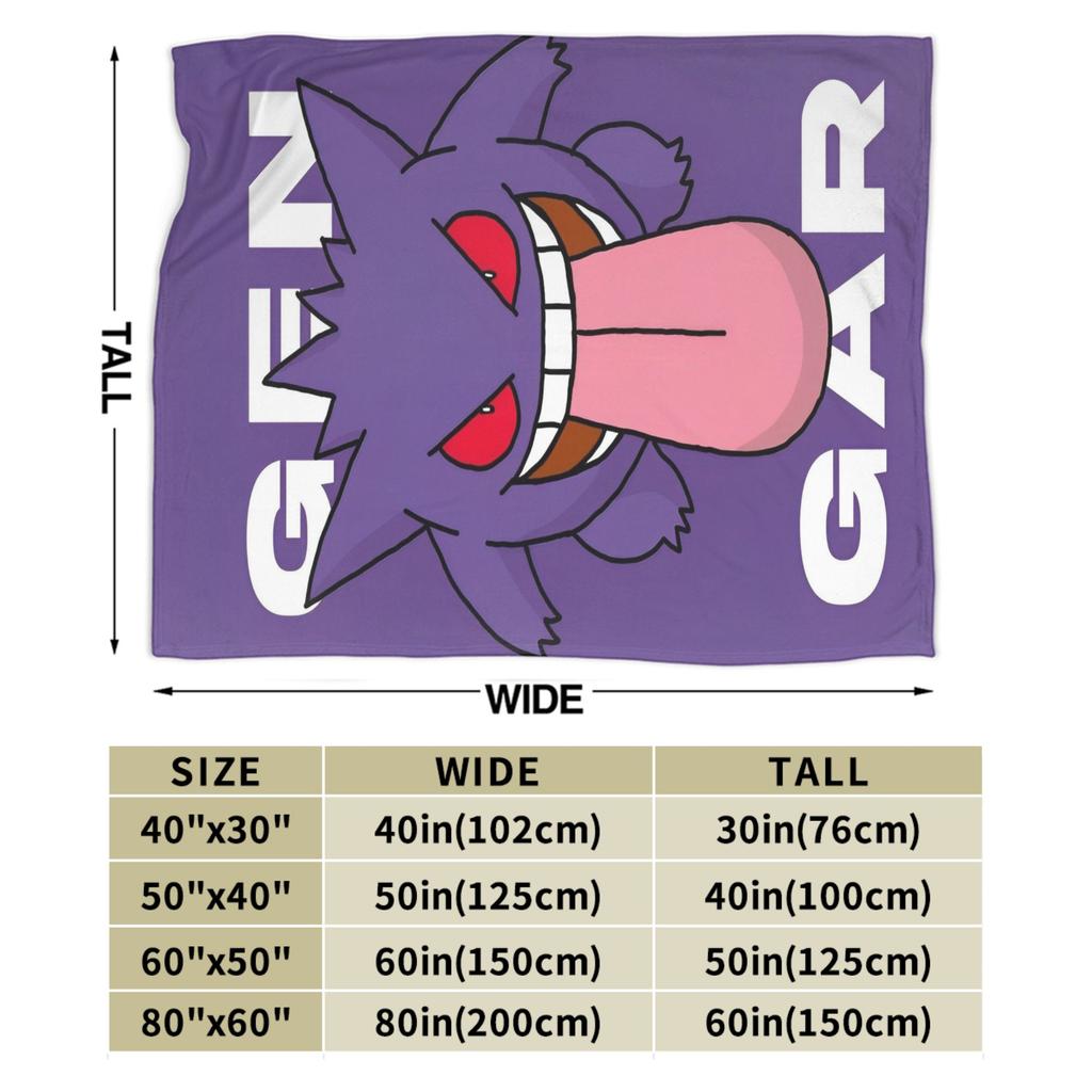 Zabawne pokemonowe Gengar potwór Koc Lekki Cienki Koralowy Polar Pluszowy Wygodny Koc do Rzucania Można Prać w Pralce