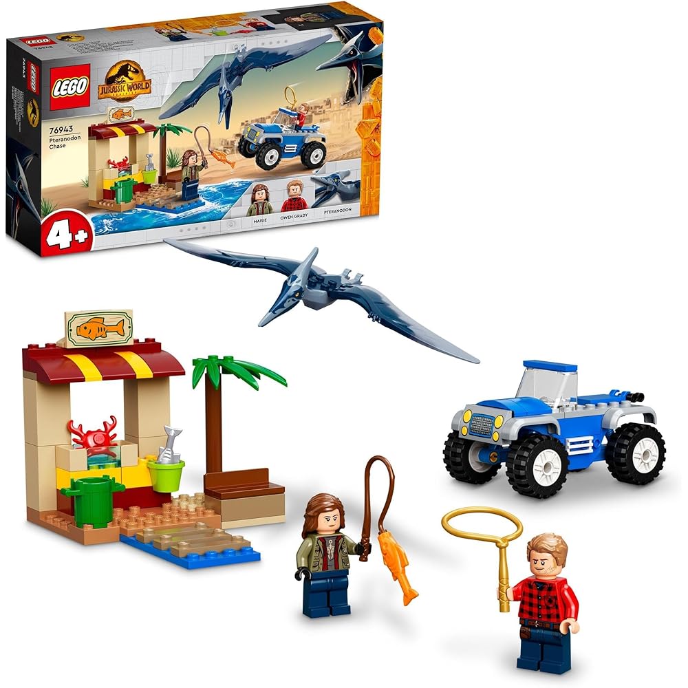 LEGO Jurassic World Pteranodon Chase 76943 Building Blocks Toy for Kids Ages 4 and Up