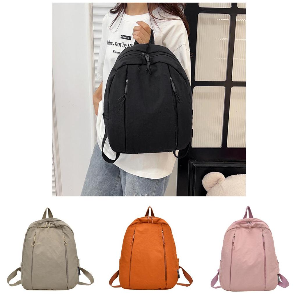 Trendy Solid Color Large Capacity Backpack For College And Travel With Breathable Design