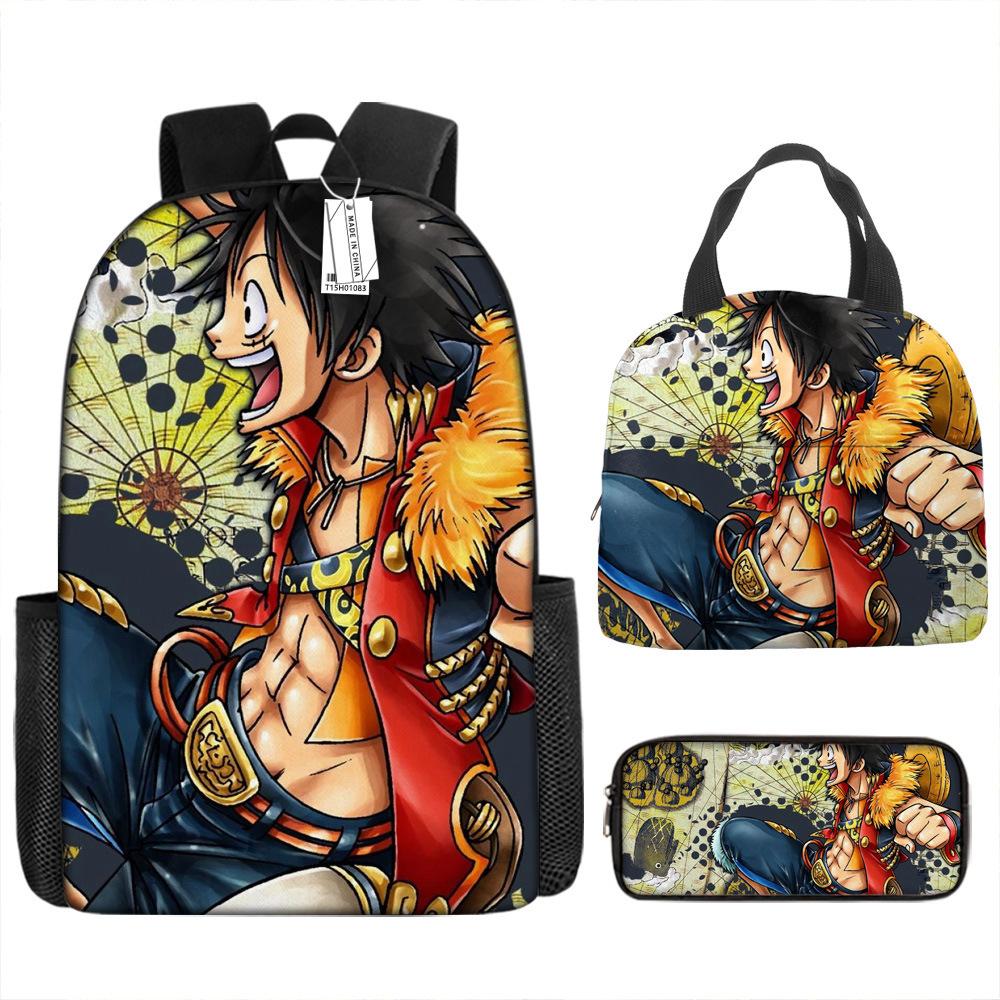 ONE PIECE Luffy One Piece Schoolbag Campus Primary School Students Nautical King Backpack Lightweight Large Capacity Computer Bag