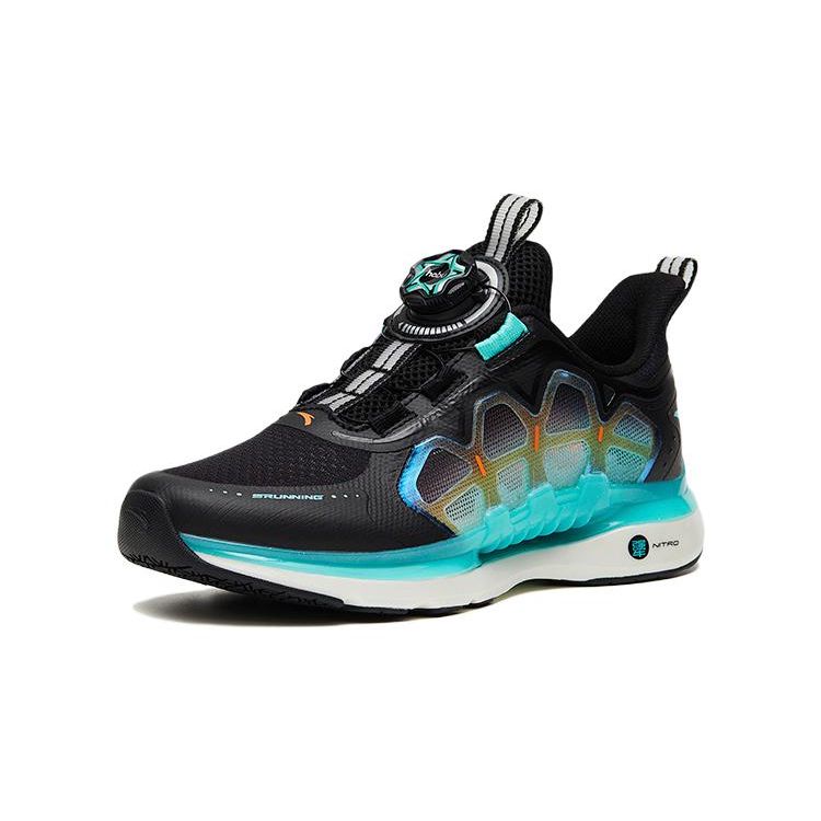 Anta Wind Chaser 5.0 Non-Slip Wear-Resistant Low-Top Running Shoes Kids Sneaker Black Green 312325516-14