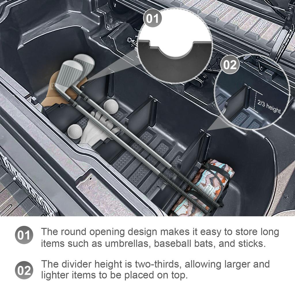 Trunk in-Bed Dividers Trunk Cargo Dividers For 2017-2025 2025 Honda Ridgeline Rear Storage Box Bed Dividers Organizer Car Tray