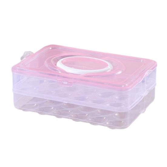 Egg Storage Box Transparent 24 Grids Large Capacity Dustproof with Lid And Handle Stackable Kitchen Fridge Egg Tray Egg Storage Container Egg Holder
