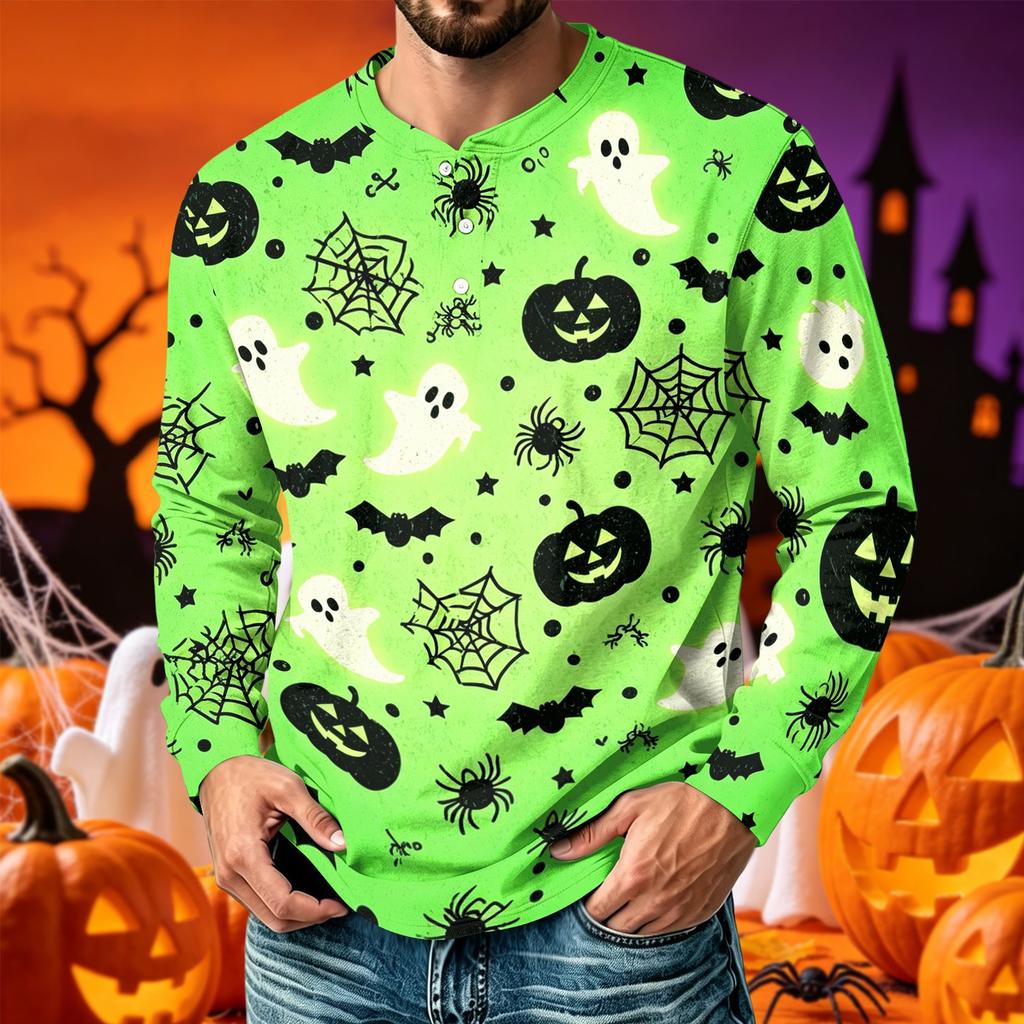 Men's Printed Long Sleeve Casual T-Shirt for Everyday Wear
