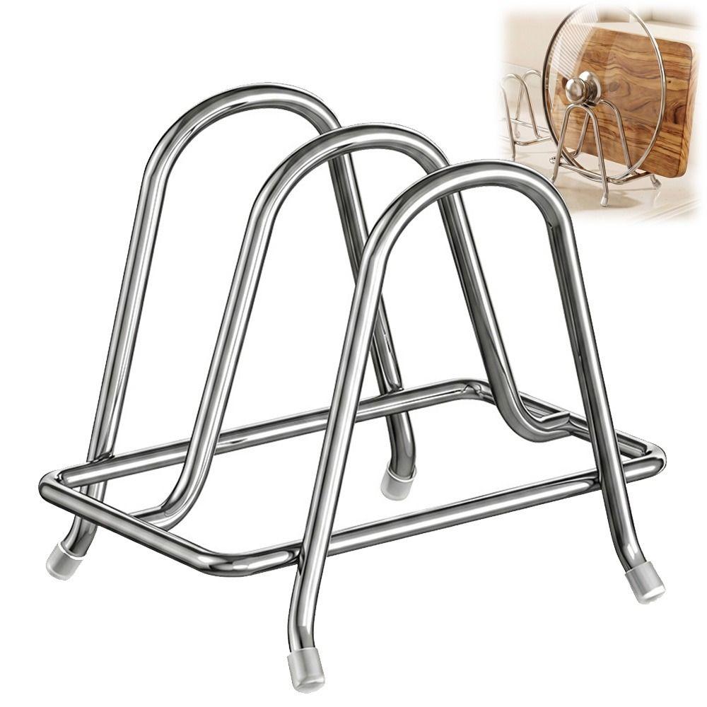 Stainless Steel Cutting Board Holder 3-Slot Chopping Board Organizer Cutting Board Storage