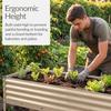48x24x30in Galvanized Raised Garden Bed Metal Elevated Planter Box Beige Vegetable Garden for Backyard Patio Balcony