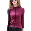 Threaded Pure Cotton Half Turtleneck Pullover 2026 Autumn and Winter Style Bottoming Shirt for Women with Western Style Splicing Long-sleeved T-shirt