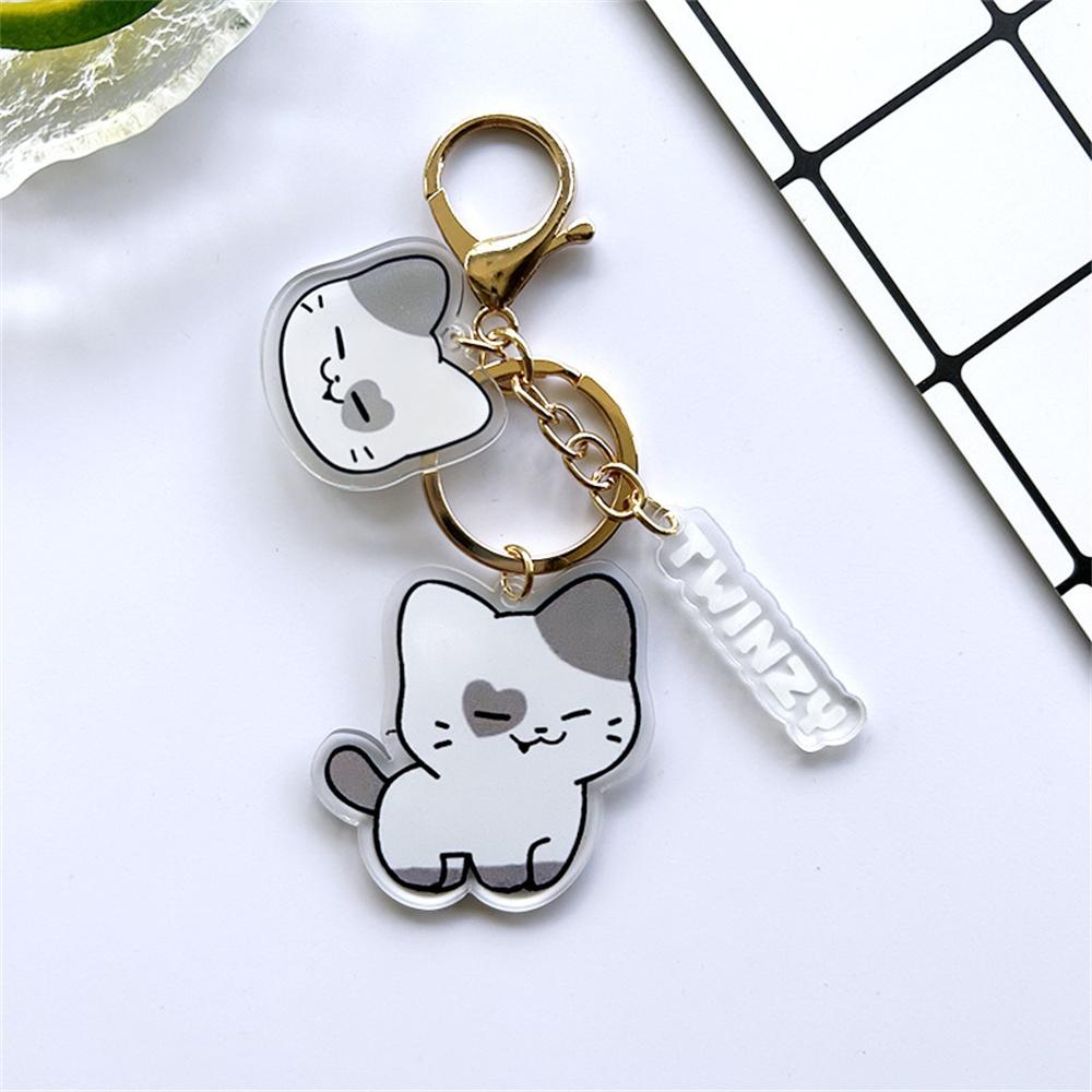3PCS KPOP ITZY Acrylic Double-sided Keychain Twinzy Cartoon Keyring Yeji Lia Ryujin BORN TO BE World Concert Fans Collection