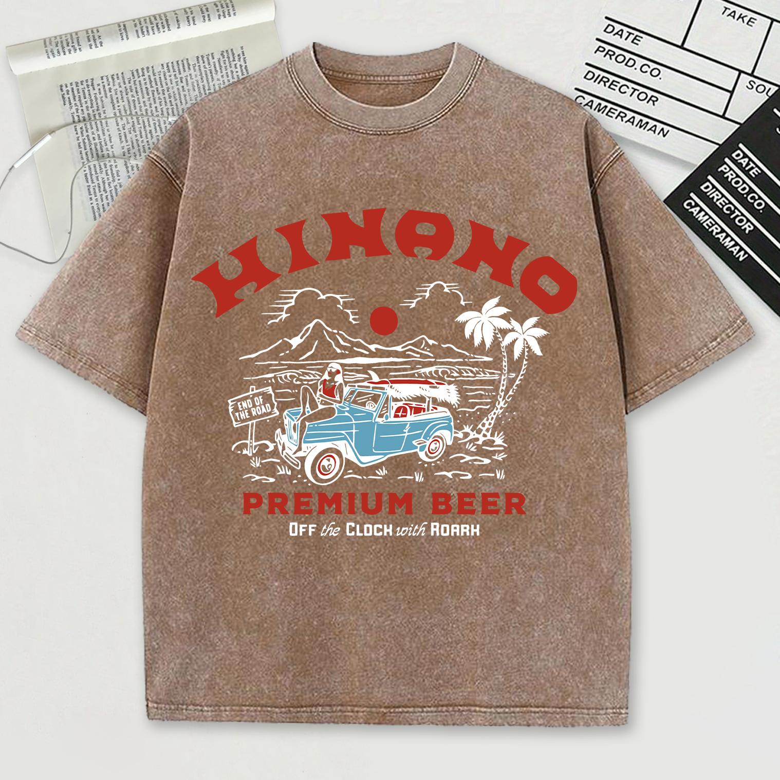 

Премиальная футболка с принтом пива, с эффектом снежной стирки, мужская, летняя, удобная, выстиранная, повседневная, свободная, шорты, мягкая хлопковая одежда 3XL