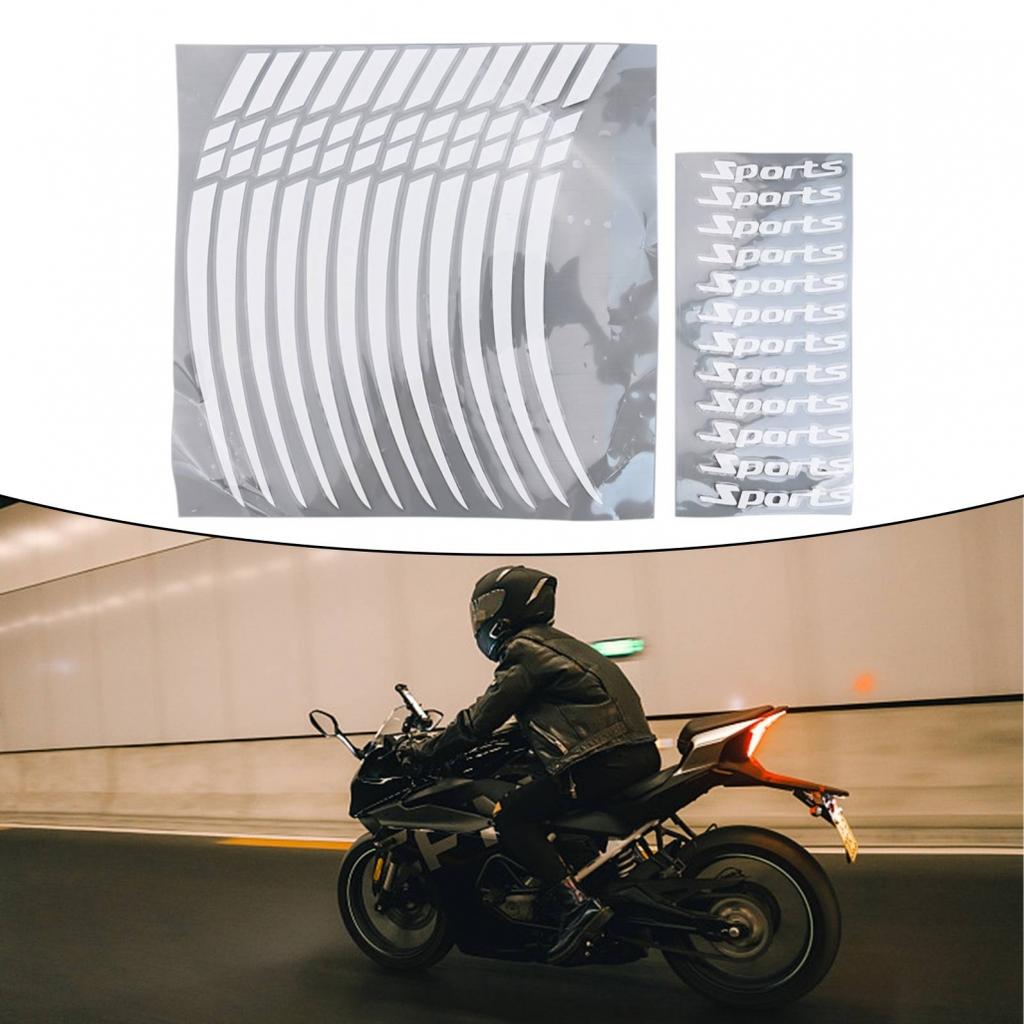 Red Reflective Decal Tape for Motorcycle Wheels Sized 18 and 21 Inch
