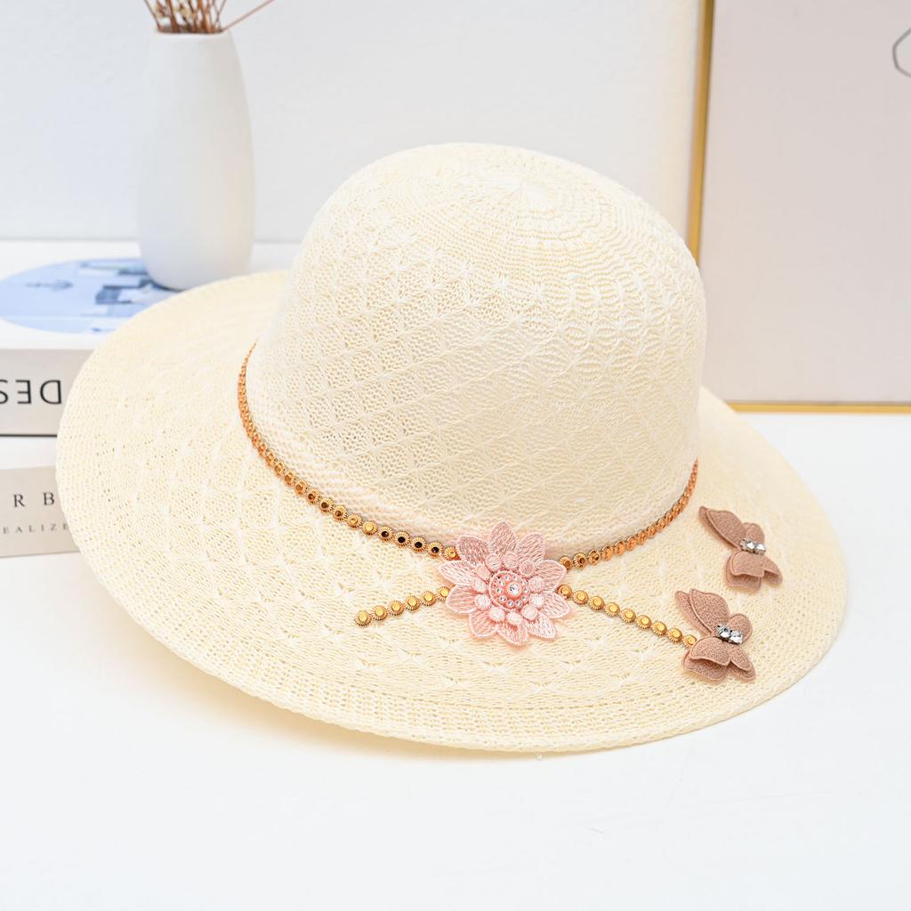 Hat Women's Summer Straw Hat Fashion Beach Hat Versatile UV Protection Sun Hat Flower Sun Protection Hat