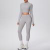 Casual Zipper Jacket & High-Waisted Butt-Lifting Yoga Pants Set