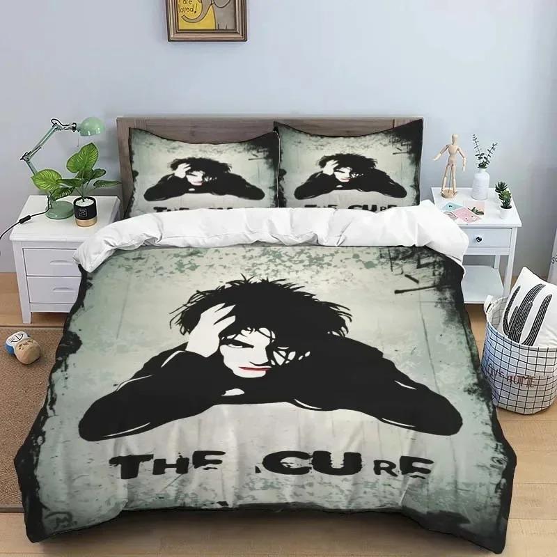 Rock Band T-The Cure Logo Bedding Set Duvet Cover Bed Set Quilt Cover Pillowcase Comforter King Queen Size Boys Adult Bedding
