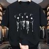 Sommer Herren 100 Baumwolle Lässig Locker Übergröße Pokerkarte Muster Gedruckt Sport Bequem Rundhals Kurzarm T-Shirt