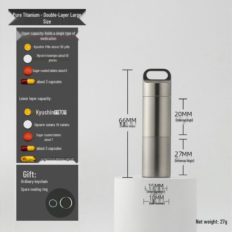 Wasserdichte Mini-Pillendose aus Edelstahl - Tragbarer, feuchtigkeitsdichter Reise-Medikamentenbehälter