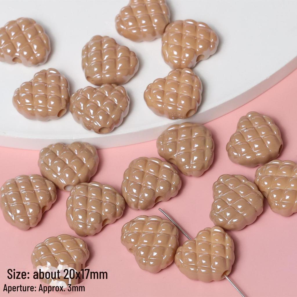 Cute Coffee-Toned Butterfly Flower Love Acrylic Beads for DIY Phone Chains and Necklaces