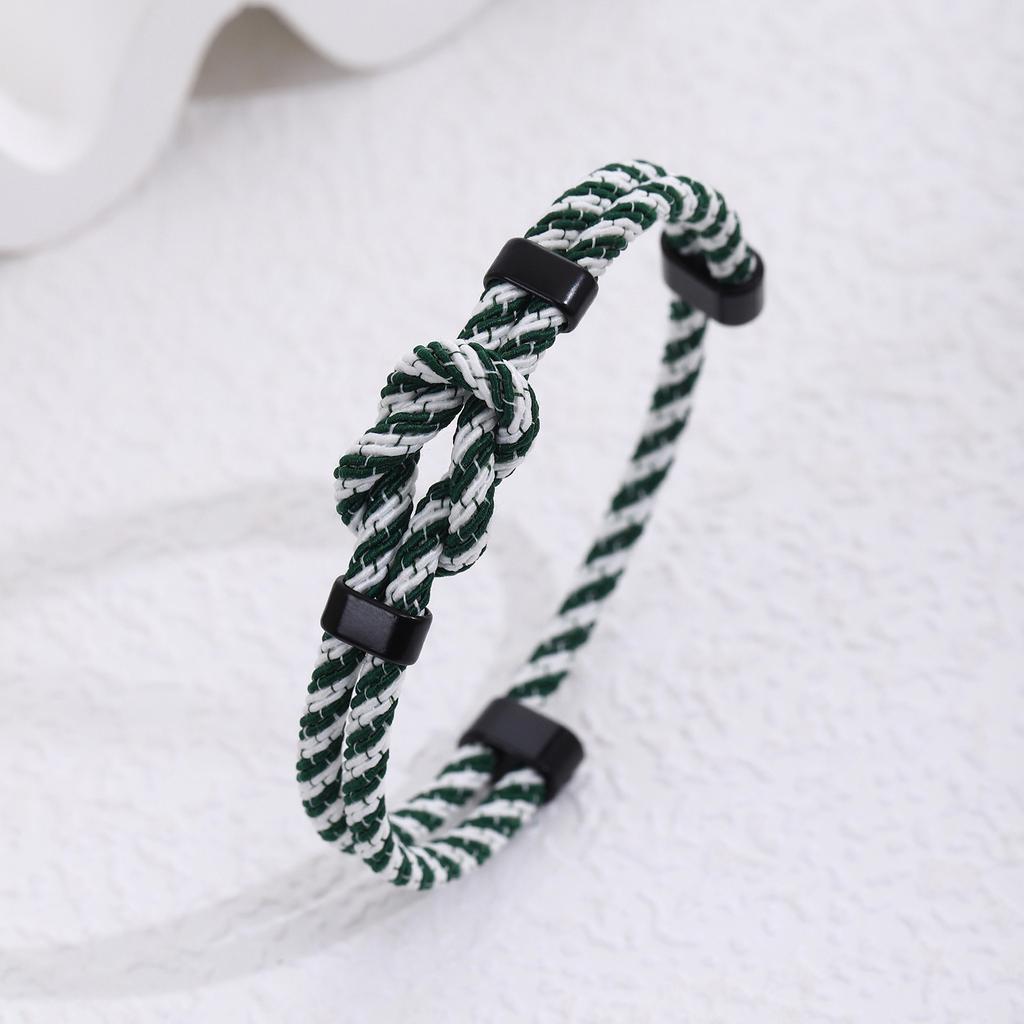 Handmade Milan Rope Adjustable Men Bracelet with Knot Design