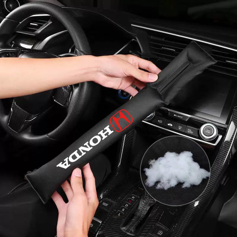 WDM2 2Pcs Car Seat Gap Filler Strip Soft Pads Leather Car Styling Spacer For Honda Civic Accord Fit Jazz Pilot CRV Odyssey Passport
