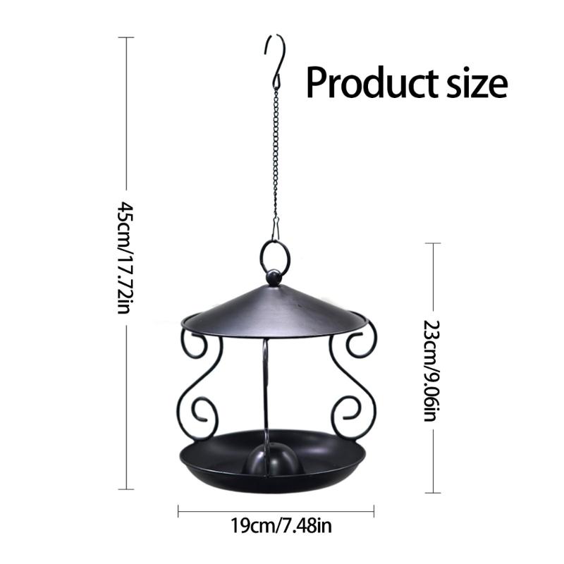 Squirrels Proof Outdoor Bird Feeder Metal Construction Feeding Ports Weatherproof Roof Design For Finches