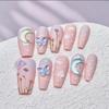 Unique Pink Dream Island Wearable Armor Nail Art Stickers Handcrafted Phototherapy Cute Sweet Fresh Minimalistic Love Heart Pattern