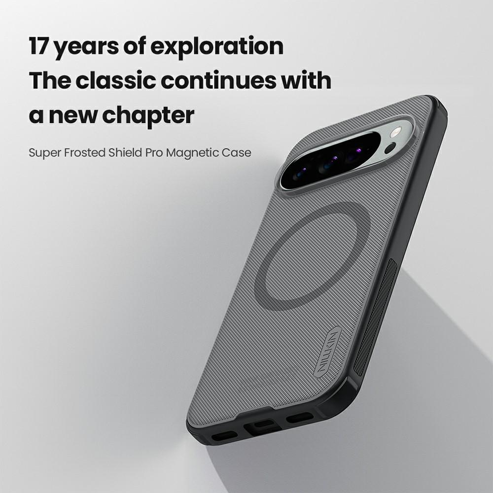 NILLKIN Super Frosted Shield Pro do Google Pixel 10 Pro XL Magnetyczne Etui Matowe PC TPU Przezroczyste Czarne Tylna Pokrywa Telefonu