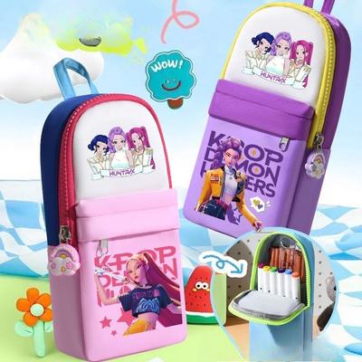 Estuche para lápices Kpop Witch Hunt Group, Estuche para lápices multicapa, Gran capacidad, Lindo estuche para lápices infantil, Estuche de papelería de dibujos animados