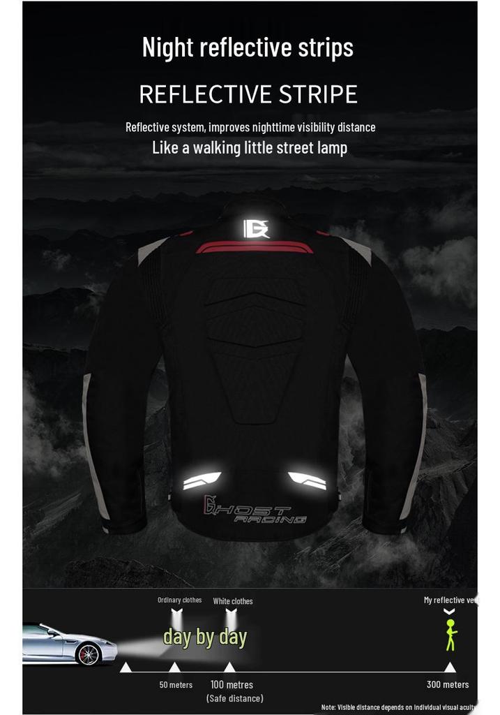 Men's All-Season Windproof Motorcycle Racing Suit: Protective, Warm, Anti-Fall Riding Jacket