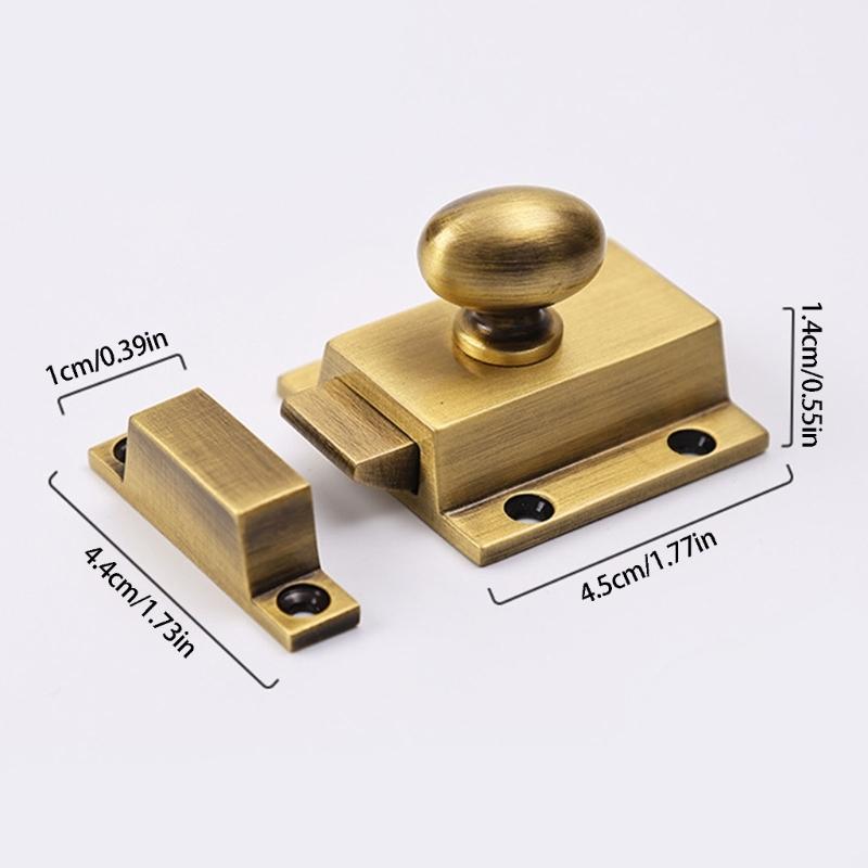 Metal Cabinet Fastener Lock with Receiver Plate for Drawer Fronts, Mounted Cupboard Hardware for Either Opening