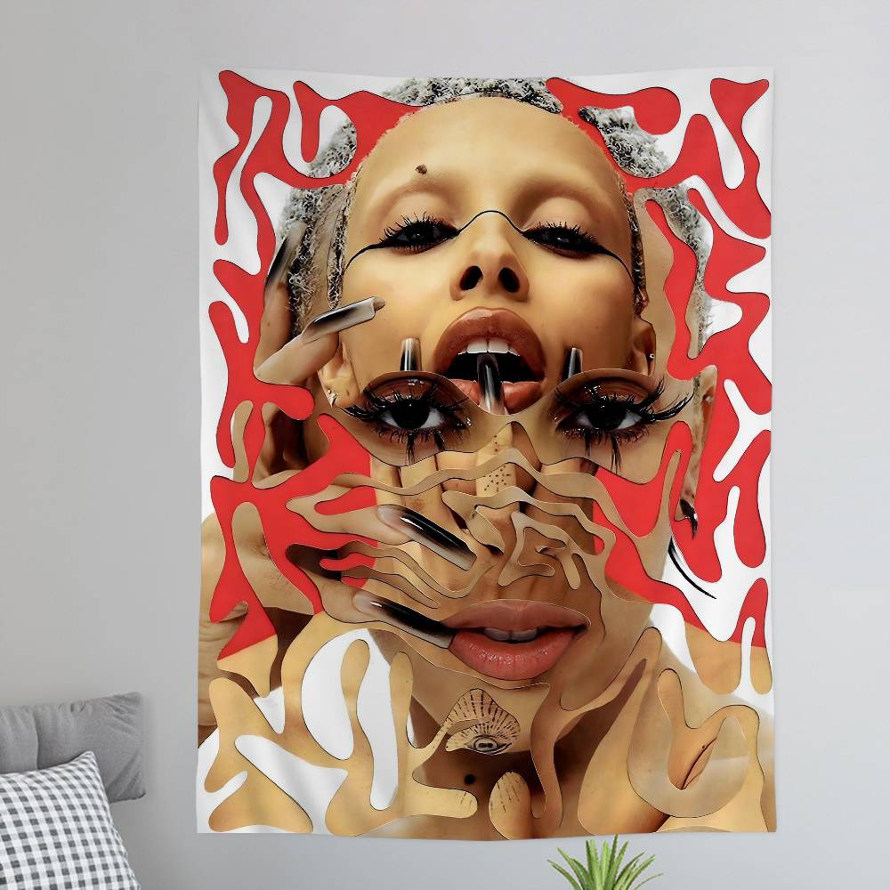Newly Pop Rapper DDoja CCat Single Colorful Tapestry Wall Hanging Bohemian Wall Tapestries Mandala Wall Hanging Sheets