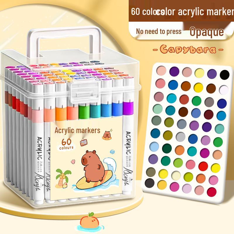 Washable Opaque Acrylic Marker Pens for Kids - Layerable Art Pens with Special Caps
