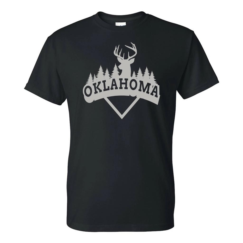 Oklahoma Deer Arch - Hometown State Pride T Shirt - Black