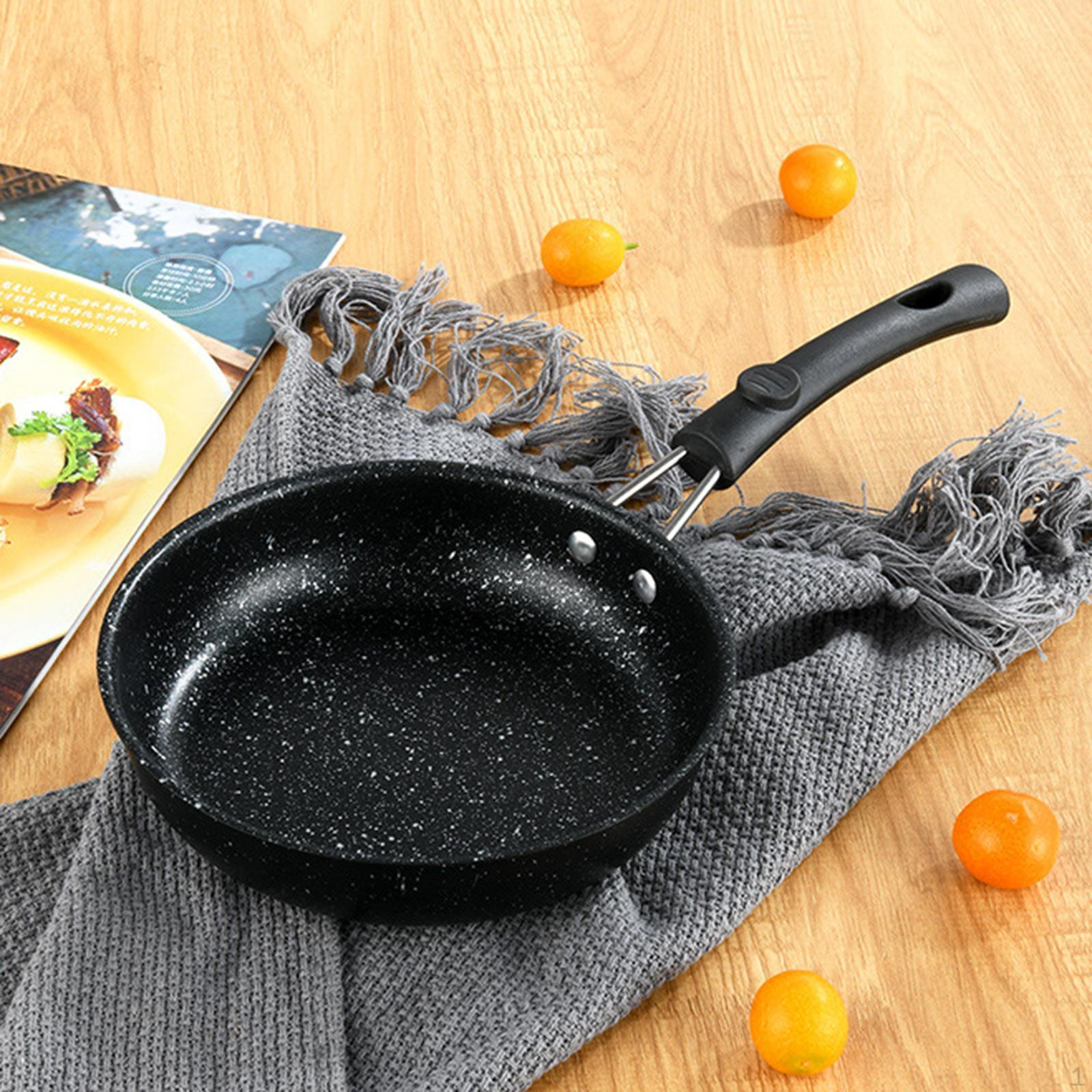 

Сковорода китайская Wok с ручкой, устойчивой к ожогам, обычная сковорода без покрытия, сковорода для жарки 22cm