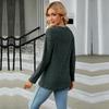 Autumn-winter Women's Blouse, Knitwear, Long-sleeved Shirt with A Round Neck, Tulip Hem