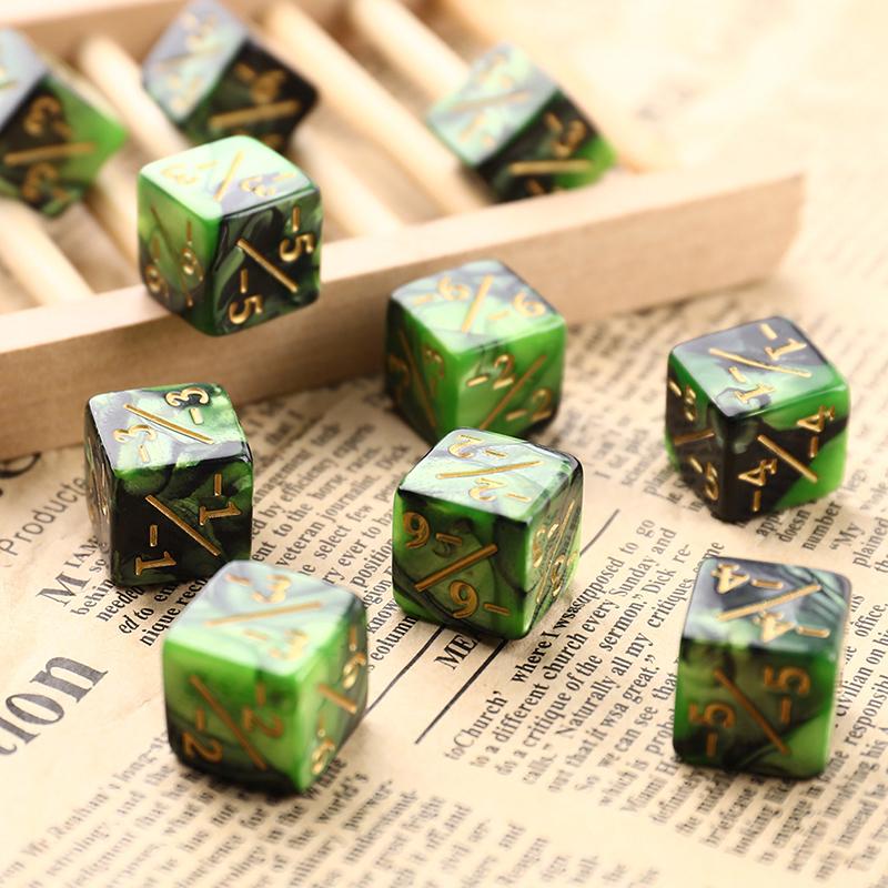 10Pcs 16mm 6 Side Dice Counters 1/-1 Dice Kids Toy Counting Dice For MTGCard GamingToken Loyalty Dice
