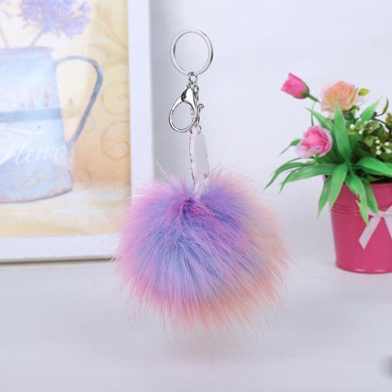 Nøkkelring Søt Pompom Pels Bil Nøkkelring Bag Anheng Nøkkelring