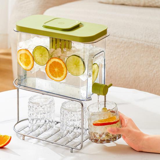 Drink Dispenser with Spigot Large Beverage Liquid Drink Container 4L Cold Water Pitcher