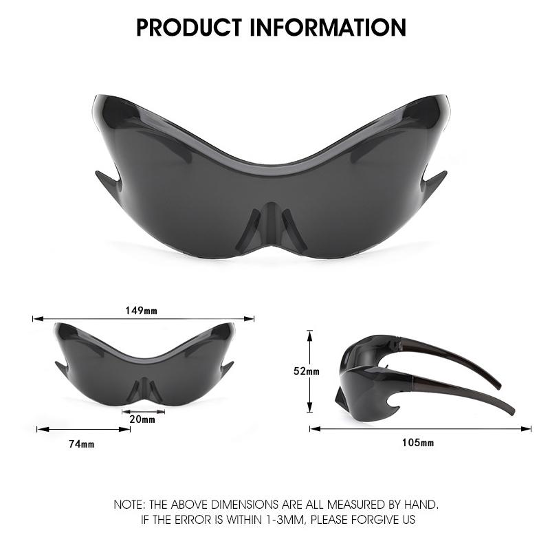 Luxury Brand Sports Punk Y2K Sunglasses UV400 Unisex One Piece Goggles for Cycling Hip Hop Shades