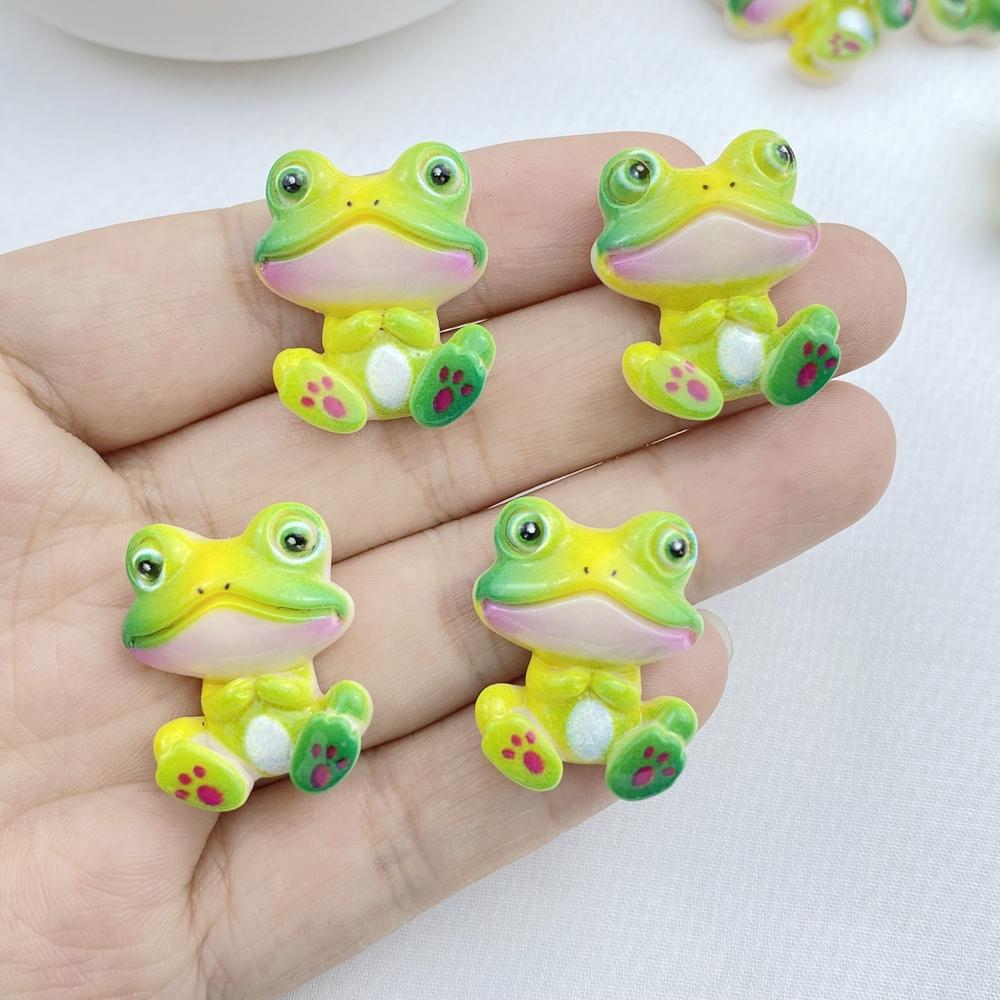 

10Pcs New Models Colorful Cartoon Frog Series Resin Scrapbook DIY Jewelry Hairpin Headrope Decoration Crafts Diy Accessories