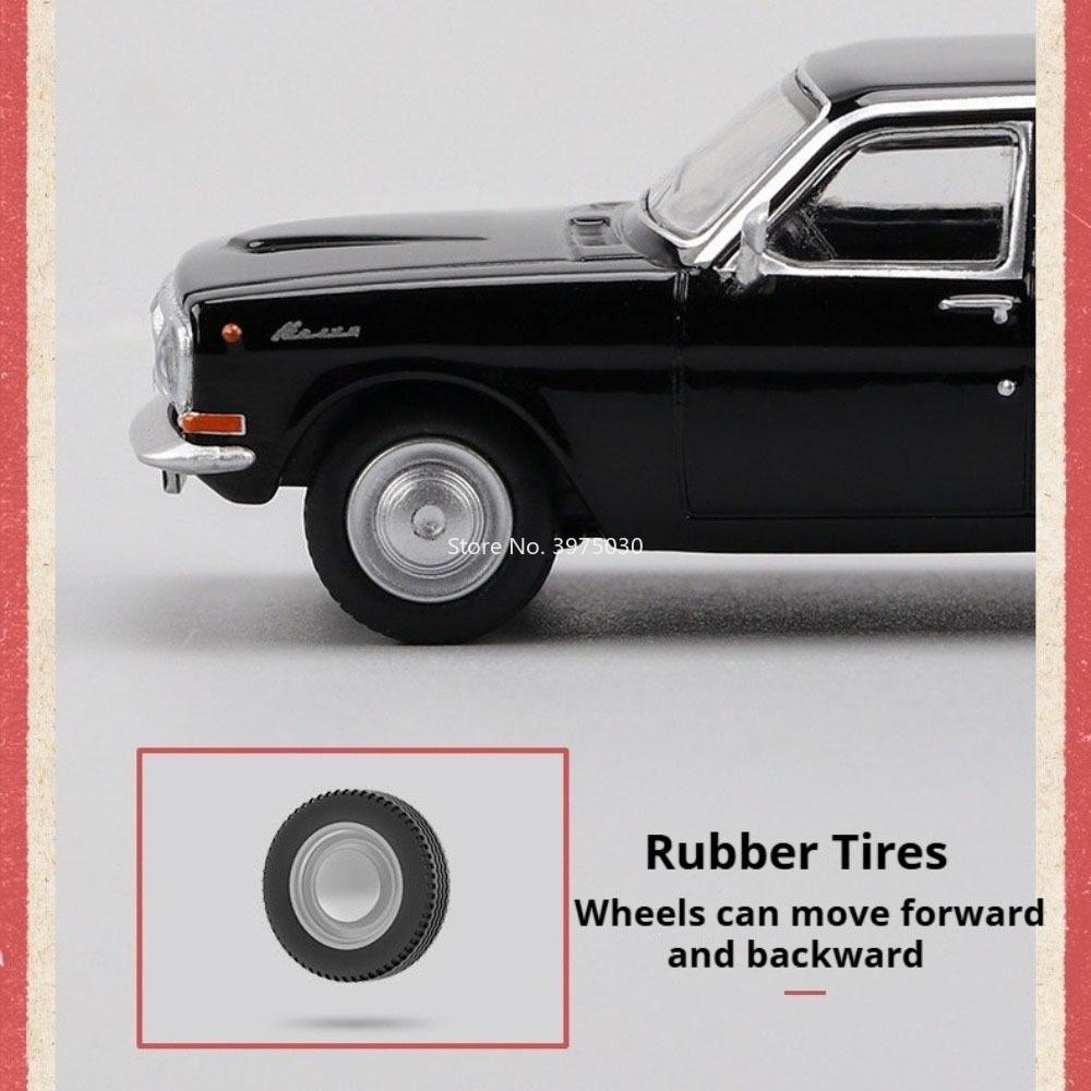 1:64 Scale GAZ-24 Cars Models Toys Wheels Shock Absorption Miniature Vehicles Simulated Interior Model Car for Kids' Edutainment