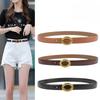 New Genuine Leather Round Buckle Cowhide Women's Belt Simple and Versatile Belt with Jeans Casual Belt Women's Belt