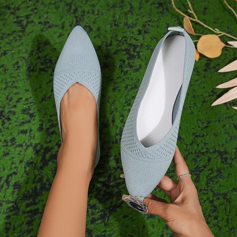 Womens Flyknit Slipon Loafers With Rubber Sole For Daily Casual Wear