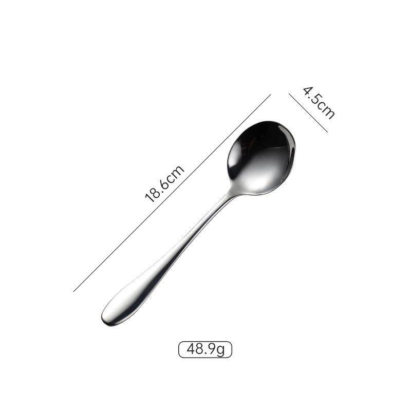 1012 series stainless steel round spoon tip spoon multi-specification western tableware knife fork spoon 410 gift dessert spoon