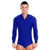 Mens Latin Dance Shirt Raglan Sleeve Stand Collar Button Front Sparkly Rhinestone Leotard Competition Costume
