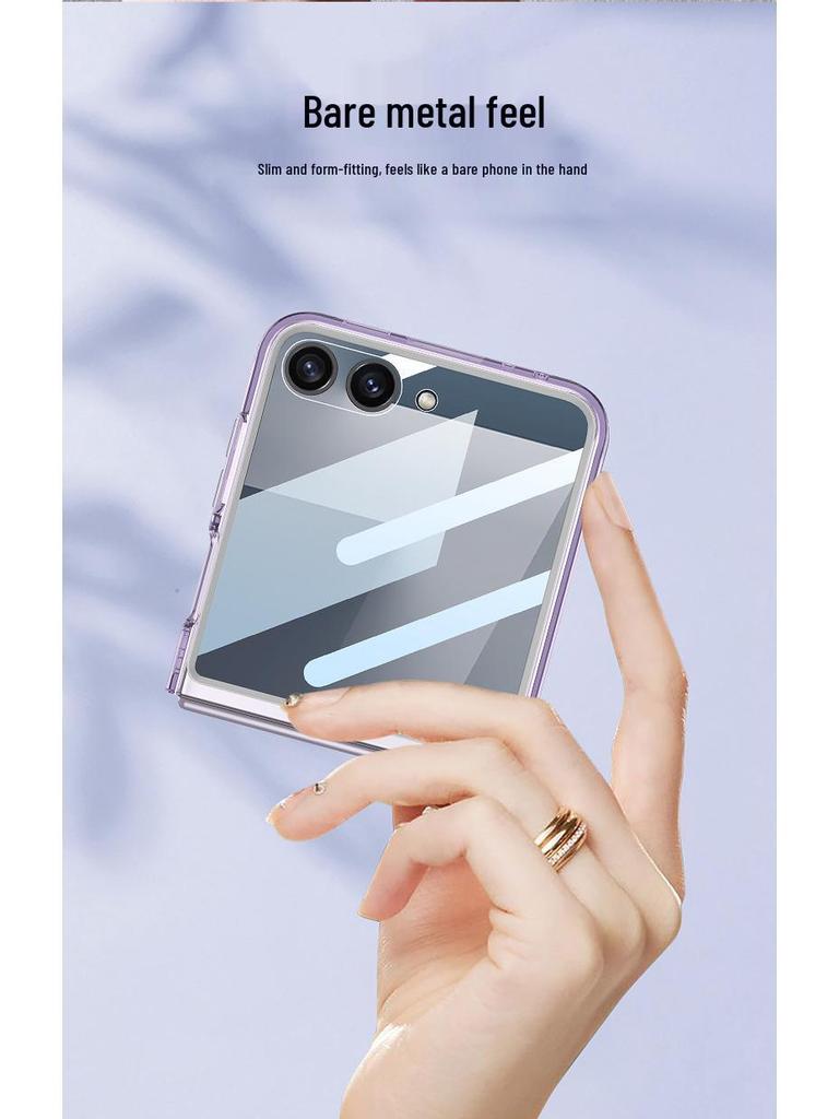 Samsung Z Flip7 Protective Case: Transparent Airbag Shell with Large Window